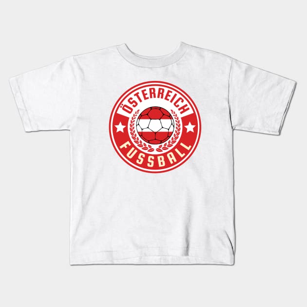 Österreich Fussball Kids T-Shirt by footballomatic